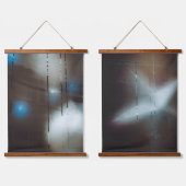 Dunkles Mistfenster mit Weihnachtsbaumchen Wandteppich Mit Holzrahmen (Doppelt)