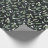 Dunkles Mistletoe Wrapping Paper Geschenkpapier (Ecke)
