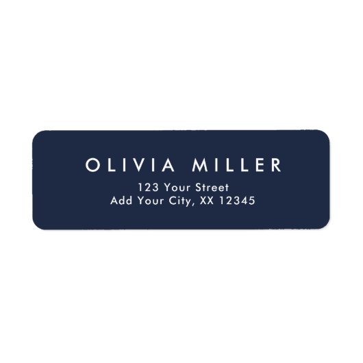 Dunkles Mitternachtsblau - Klassisches Adressetike (Vorne)