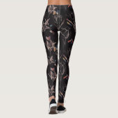 Dunkles modernes geometrisches Tulpen-Linienkunstm Leggings (Rückseite)