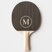 Dunkles modernes Holzmonogramm Tischtennis Schläger (Vorderseite)