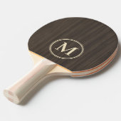 Dunkles modernes Holzmonogramm Tischtennis Schläger (Vorderseite)