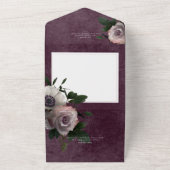 Dunkles, modernes Rosa und Weiß, florales Abendess All In One Einladung (Außenbereich)