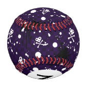 Dunkles Monogramm Emo Muster mit Paint Baseball (Rückseite)