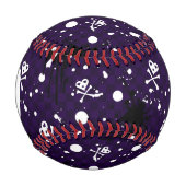 Dunkles Monogramm Emo Muster mit Paint Baseball (Vorderseite)