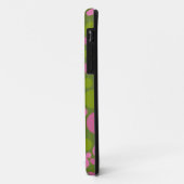 Dunkles Moosgrün u. dunkle rosa Tupfen Case-Mate iPhone Hülle (Hinten/Links)