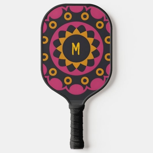 dunkles Mosaik, Personalisierter Name Pickleball Schläger (Vorderseite)