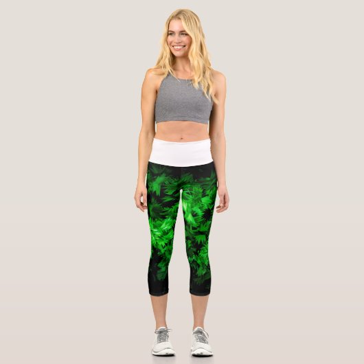 Dunkles Muster Capri Leggings (Vorderseite)