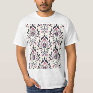 Dunkles Muster für Abstrakte Blume T-Shirt