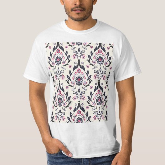 Dunkles Muster für Abstrakte Blume T-Shirt (Vorderseite)