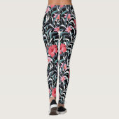 Dunkles Muster mit Blume Leggings (Rückseite)