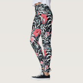Dunkles Muster mit Blume Leggings (Links)