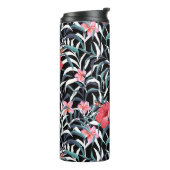 Dunkles Muster mit Blume Thermosbecher (Nach links gedreht)