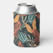 Dunkles Muster tropischer exotischer Pflanze Dosenkühler (Kanne Rückseite)