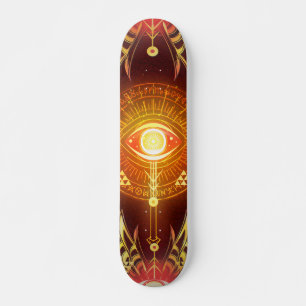 Dunkles mystisches arksches Auge der Ewigkeit (rot Skateboard