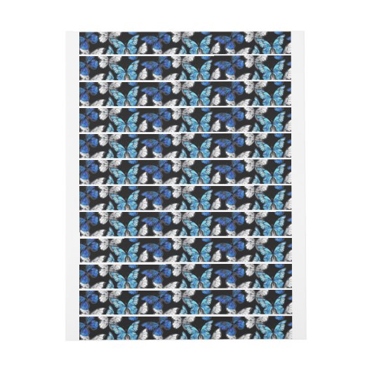 Dunkles Nahtloses Muster mit blauen Schmetterlinge (Bogen)