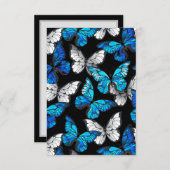 Dunkles Nahtloses Muster mit blauen Schmetterlinge Ankündigung (Vorne/Hinten)
