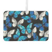 Dunkles Nahtloses Muster mit blauen Schmetterlinge Autolufterfrischer (Rückseite)