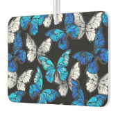 Dunkles Nahtloses Muster mit blauen Schmetterlinge Autolufterfrischer (Links)