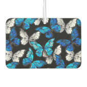 Dunkles Nahtloses Muster mit blauen Schmetterlinge Autolufterfrischer (Vorderseite)