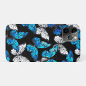 Dunkles Nahtloses Muster mit blauen Schmetterlinge Case-Mate iPhone Hülle (Rückseite (Horizontal))