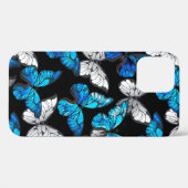 Dunkles Nahtloses Muster mit blauen Schmetterlinge Case-Mate iPhone Hülle (Rückseite (Horizontal))