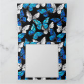 Dunkles Nahtloses Muster mit blauen Schmetterlinge Dankeskarte (Innenseite)