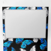 Dunkles Nahtloses Muster mit blauen Schmetterlinge Dreifach Gefaltete Karte (Innen Erste Seite)