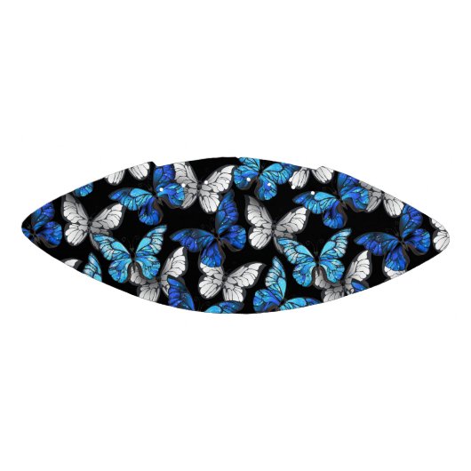 Dunkles Nahtloses Muster mit blauen Schmetterlinge Football (Panel)