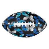 Dunkles Nahtloses Muster mit blauen Schmetterlinge Football (Vorderseite)