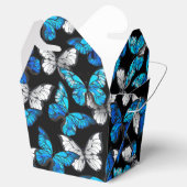 Dunkles Nahtloses Muster mit blauen Schmetterlinge Geschenkschachtel (Geöffnet)