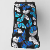 Dunkles Nahtloses Muster mit blauen Schmetterlinge Golf Headcover (Rotieren 90)