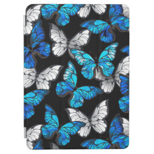 Dunkles Nahtloses Muster mit blauen Schmetterlinge iPad Air Hülle