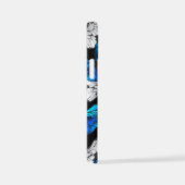 Dunkles Nahtloses Muster mit blauen Schmetterlinge iPhone Hülle (Rechte Seite)