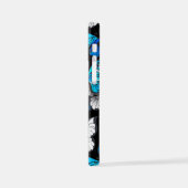Dunkles Nahtloses Muster mit blauen Schmetterlinge iPhone Hülle (Linke Seite)