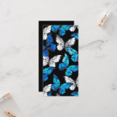 Dunkles Nahtloses Muster mit blauen Schmetterlinge Karte (Vorderseite/Rückseite Beispiel)