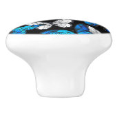 Dunkles Nahtloses Muster mit blauen Schmetterlinge Keramikknauf (Seitenansicht)