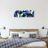 Dunkles Nahtloses Muster mit blauen Schmetterlinge Leinwanddruck (Insitu (Schlafzimmer))