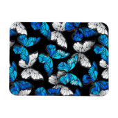 Dunkles Nahtloses Muster mit blauen Schmetterlinge Magnet (Horizontal)