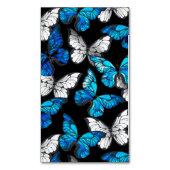 Dunkles Nahtloses Muster mit blauen Schmetterlinge Magnetische Visitenkarte (Vorderseite Vertikal)
