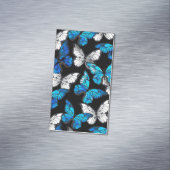 Dunkles Nahtloses Muster mit blauen Schmetterlinge Magnetische Visitenkarte (Beispiel)