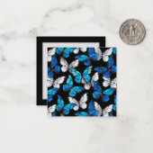 Dunkles Nahtloses Muster mit blauen Schmetterlinge Mitteilungskarte (Vorderseite/Rückseite Beispiel)