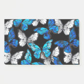 Dunkles Nahtloses Muster mit blauen Schmetterlinge Post-it Klebezettel (Vorderseite)