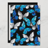 Dunkles Nahtloses Muster mit blauen Schmetterlinge Programm (Vorne/Hinten)