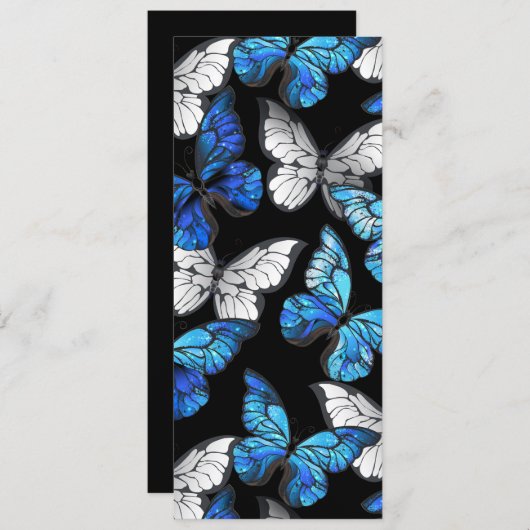 Dunkles Nahtloses Muster mit blauen Schmetterlinge Programm (Vorne/Hinten)