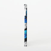 Dunkles Nahtloses Muster mit blauen Schmetterlinge Samsung Galaxy Hülle (Rechte Seite)