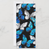 Dunkles Nahtloses Muster mit blauen Schmetterlinge Save The Date (Vorderseite)