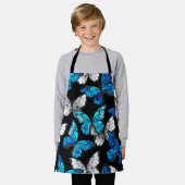 Dunkles Nahtloses Muster mit blauen Schmetterlinge Schürze (Getragen)