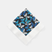Dunkles Nahtloses Muster mit blauen Schmetterlinge Serviette (Ecke)