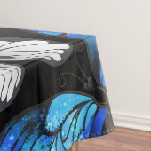 Dunkles Nahtloses Muster mit blauen Schmetterlinge Tischdecke (Beispiel)